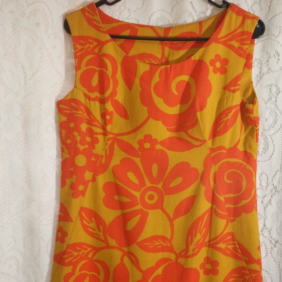 Vintage 1960s Home Sewn Aloha Hawaiian Sleeveless Maxi Dress Muumuu Floral - Picture 9 of 12